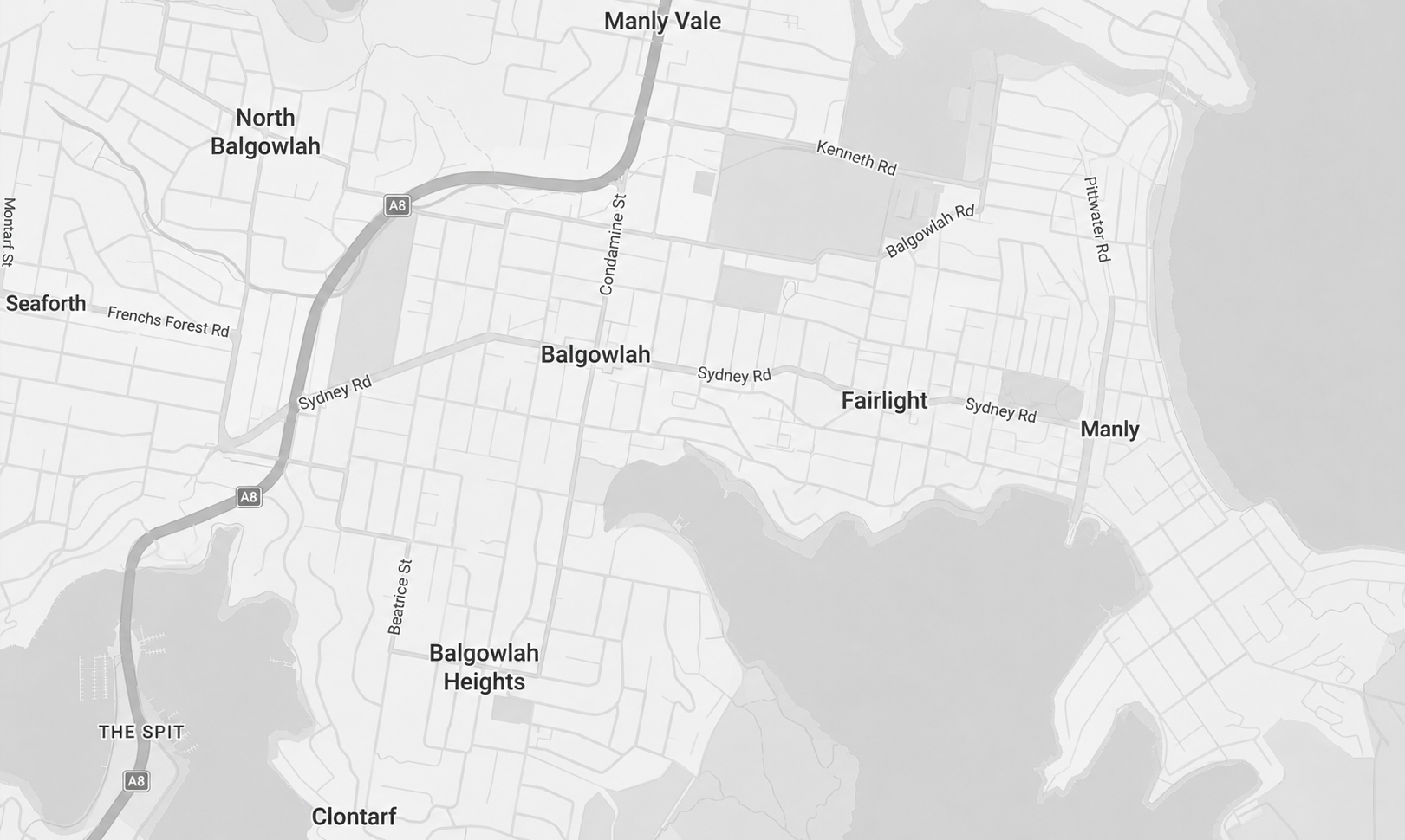 Illustrative map in the contact section